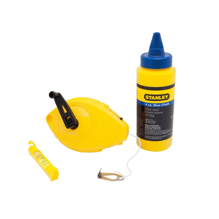 Stanley 0-47-443 chalk line reel, 30m cord, yellow