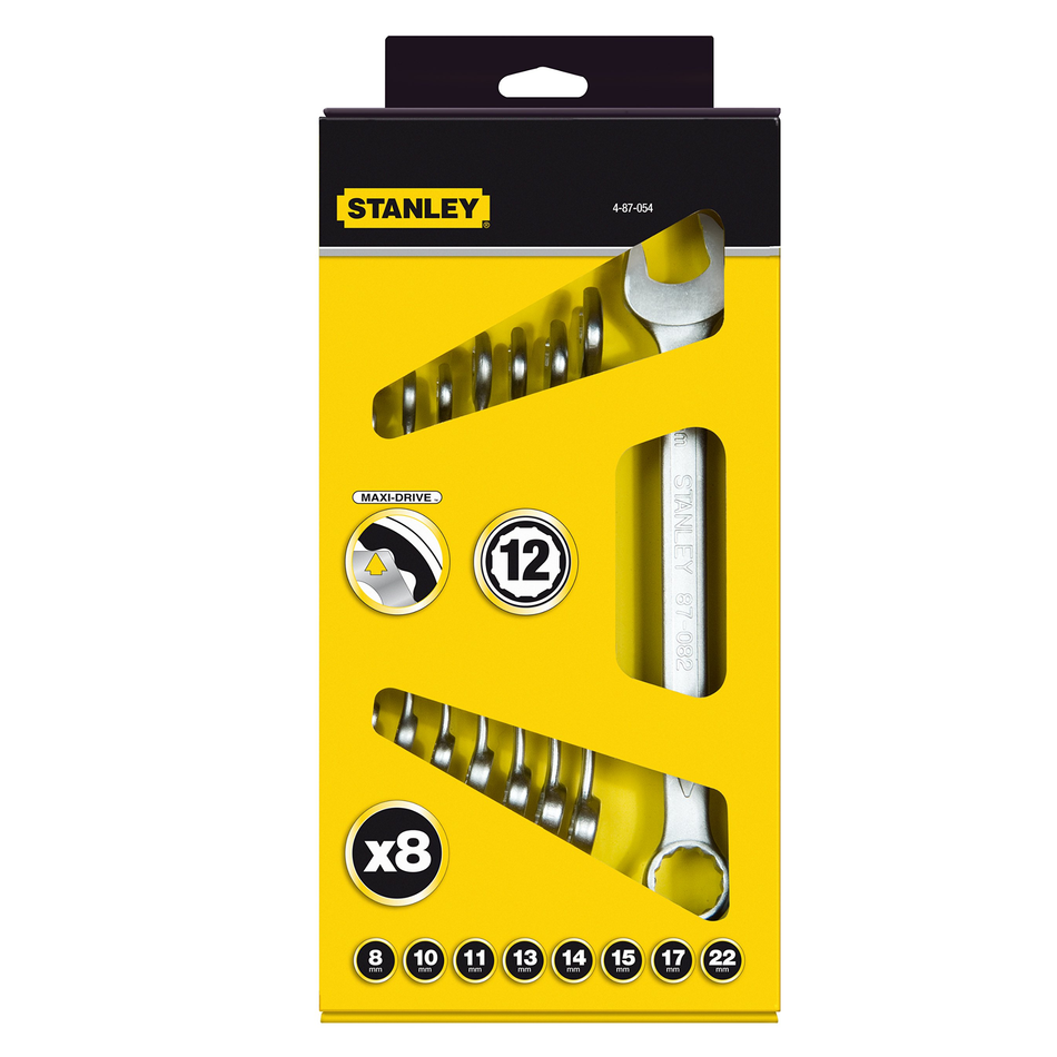 Stanley Combination Wrench Set 4-87-054, chrome vanadium