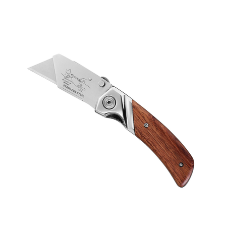 Stanley Folding Utility Knife 0-10-073 – Wooden Handle Stainless Steel Pocket Knife – Dubai UAE