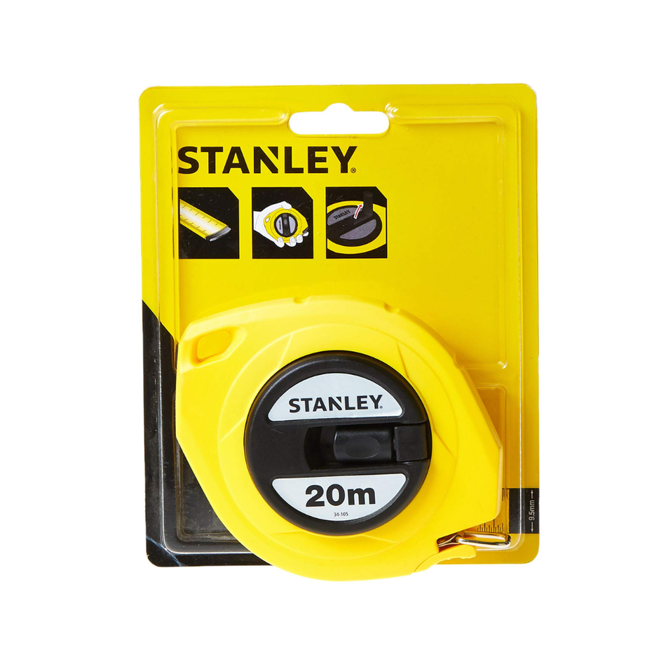 Stanley Measuring Tape 0-34-105 – 20m Closed Case Steel Tape with Yellow ABS Body – Dubai UAE