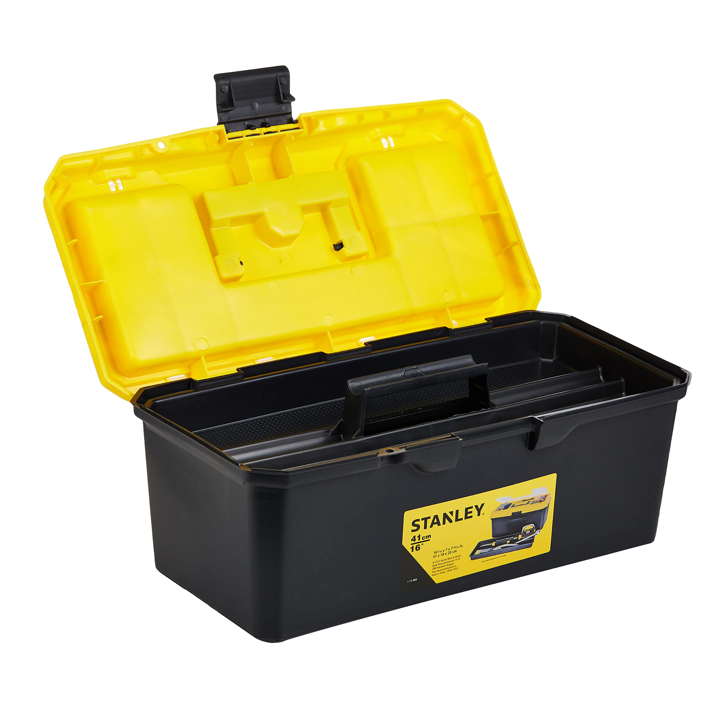 Stanley 1-71-948 plastic tool box with tray and lid organizer