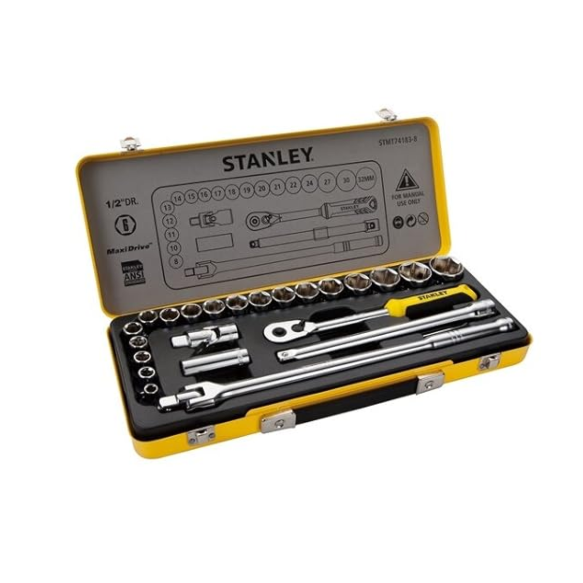 Stanley STMT74183-8 metric socket set with ratchet