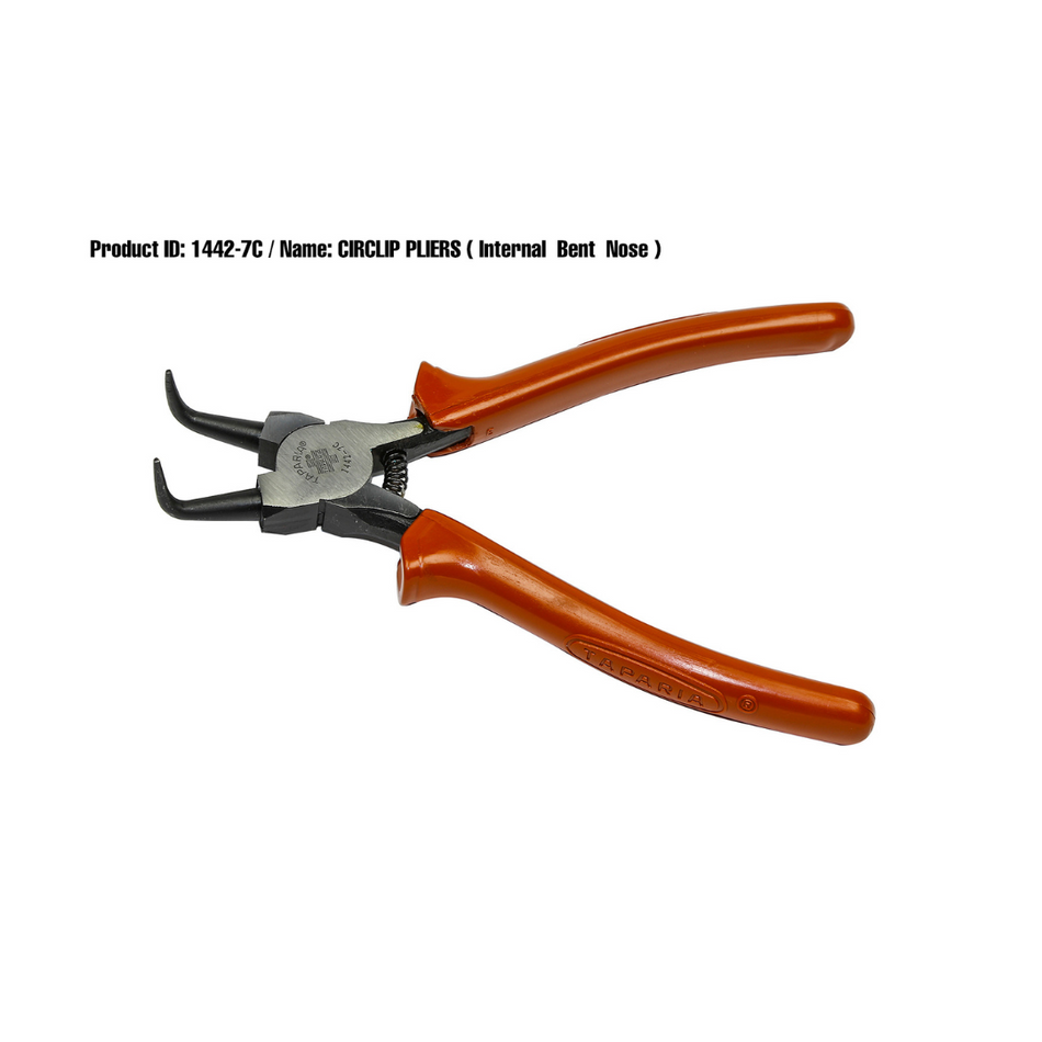 Taparia Internal Bent Circlip Plier 7″ insulated handles