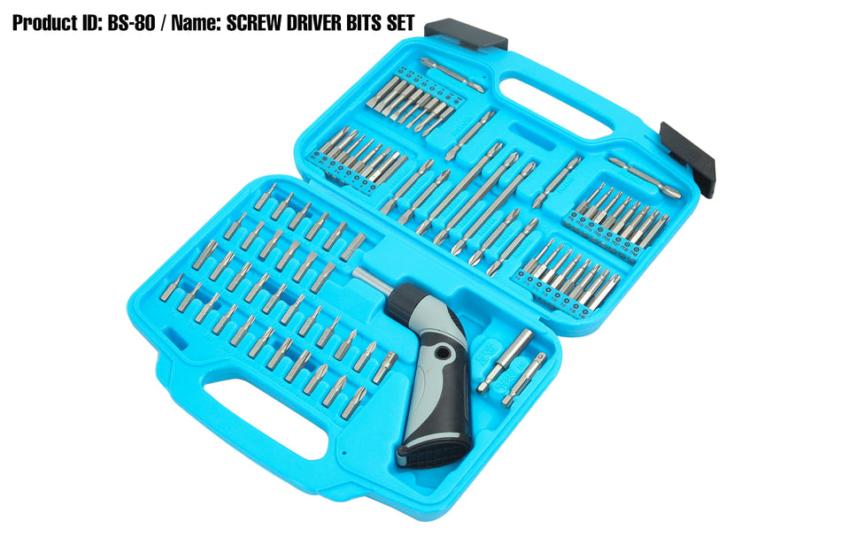 Taparia screw bit set BS 80 with ratchet driver